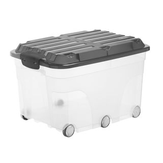 Contenitore Roller 6 - con ruote - 59,5x40x37 cm - 57 L - PPL - coperchio nero …