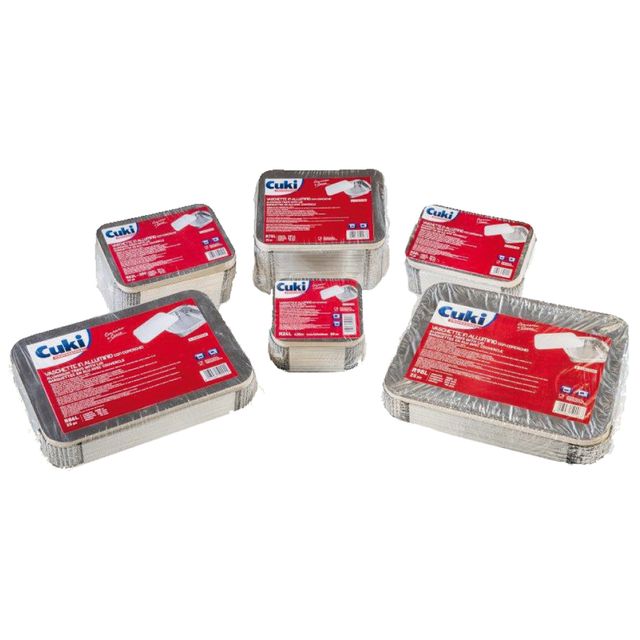 Contenitore in alluminio - 21,2 x 14,7 x 4 cm - 2 porzioni - coperchio incluso …