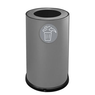 Contenitore tondo per raccolta differenziata - 1 scomparto - 100 L - grigio - S…