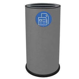 Contenitore tondo per raccolta differenziata - 2 scomparti - 70 L - grigio - St…