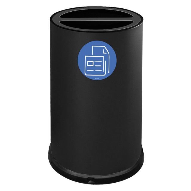 Contenitore tondo per raccolta differenziata - 2 scomparto - 100 L - nero - Sti…