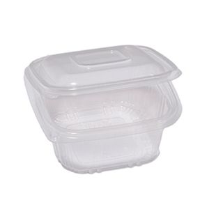 Contenitori in PP - con coperchio incernierato - 12 x 12 x 5,5 cm - Europack - …
