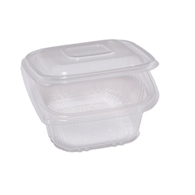 Contenitori in PP - con coperchio incernierato - 12 x 12 x 5,5 cm - Europack - …