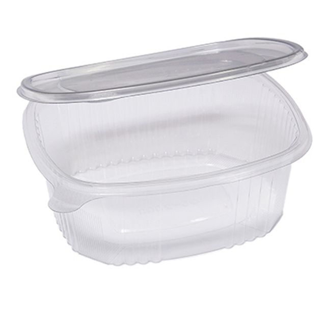 Contenitori ovali in PET - con coperchio incernierato - 22,5 x 19,2 x 7,7 cm - …