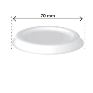 Coperchio in canna da zucchero - per coppetta porta salsa monouso 60 ml - bianc…
