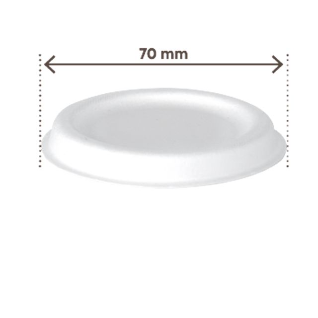 Coperchio in canna da zucchero - per coppetta porta salsa monouso 60 ml - bianc…