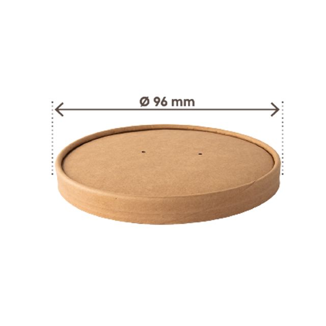 Coperchio per bowl portazuppe monouso - da 180 a 480 ml - avana - Signor Bio - …