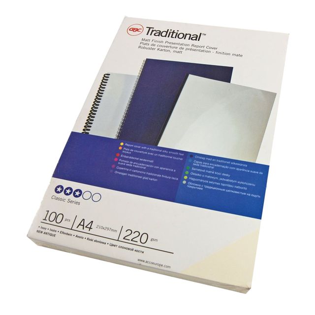 Copertine Traditional - A4 - 220 gr - cartoncino liscio - bianco - GBC - conf. …