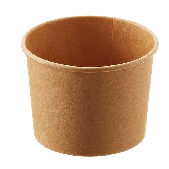 Coppetta gelato monouso - rotonda - diametro 9,5 cm - 240 ml - carta - avana - …