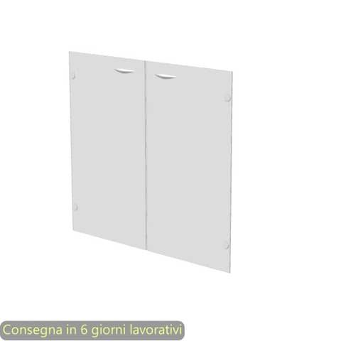 Coppia ante Easy - per mobile basso - 80 x 67 cm - spessore 5 mm - vetro satina…