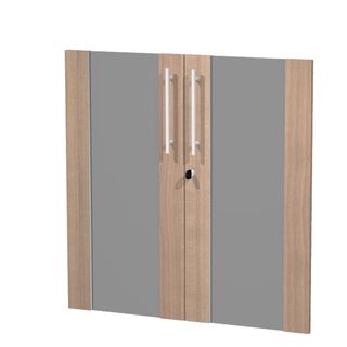 Coppia ante Prestige - per mobile basso - 80 x 77 cm - spessore 18 mm - vetro/m…