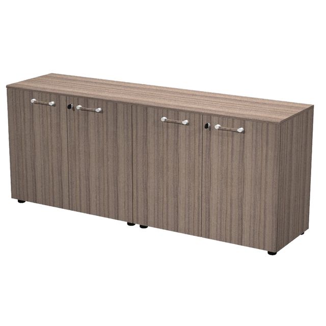 Coppia mobili bassi Elegance - con ante - 180 x 45,3 x 75 cm - noce toscano - A…