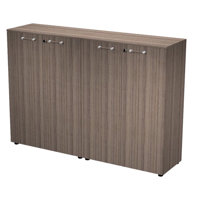 Coppia mobili medi Elegance - con ante - 180 x 45,3 x 126,2 cm - noce toscano -…