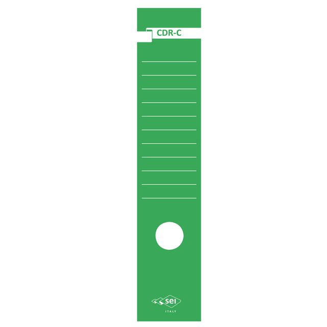 Copridorso CDR C - carta autoadesiva- 7 x 34,5 cm - verde - Sei Rota - conf. 10…