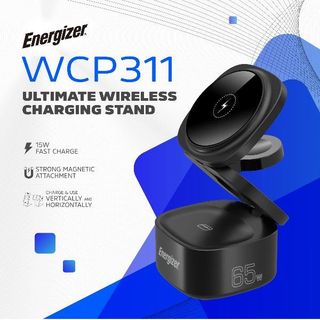 ENERGIZER WCP311 CARICABATTERIE WIRELESS 4 IN 1 STAND 65 W 1 PORTA USB-A 1 PORT…