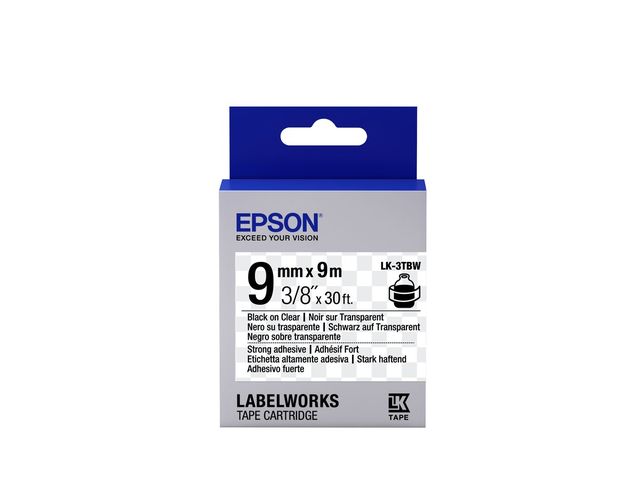 EPSON NASTRO LK3TBW STRNG NERO/TRASP9X9