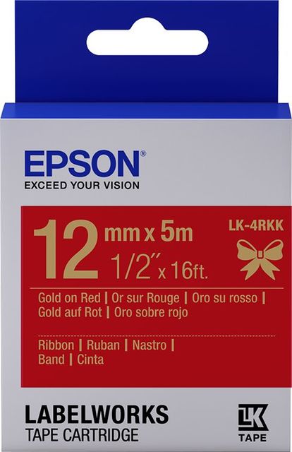 EPSON NASTRO SAT LK-4KBK ORO/ROSSO 12M