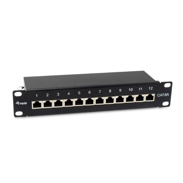 EQUIP 12-PORT CAT.6A SHIELDED PATCH PANEL