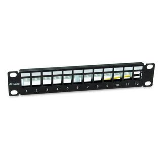 EQUIP 12-PORT KEYSTONE SHIELDED PATCH PAN