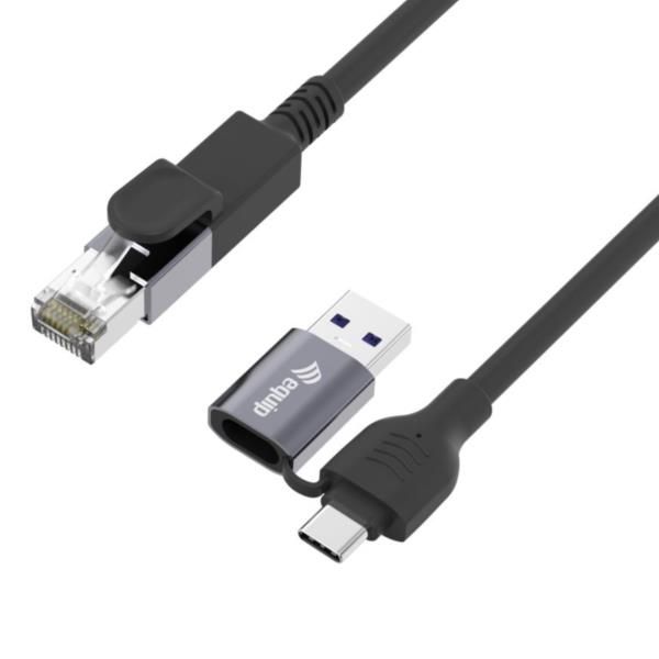 EQUIP 2 IN 1 USB-C+A TO RJ45 GIGABIT 2M