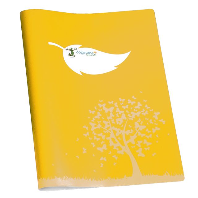 Coprimaxi Green - 21 x 30 cm - carta - 120gr - c/tasche - giallo - Colorosa