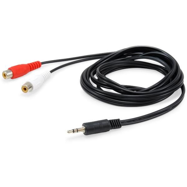EQUIP CAVO AUDIO STEREO DA JACK 3.5mm MASCHIO a 2 x RCA FEMMINA 2.5 MT NERO