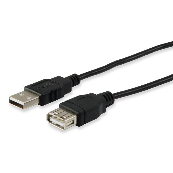 EQUIP CAVO PROLUNGA USB-A 2.0 MASCHIO-FEMMINA 3 MT NERO