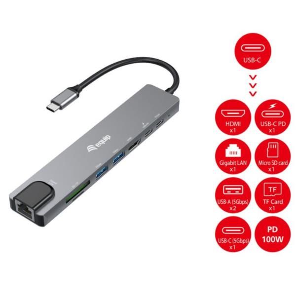 EQUIP USB-C 8 IN 1 MULTIFUNCTIONAL ADAPT