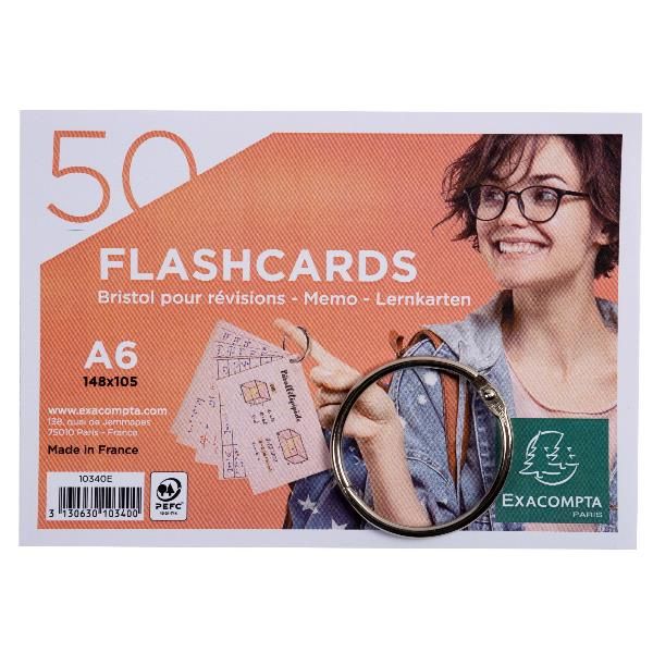 EXACOMPTA CF19 FLASHCARDS A6 5 COLORI ASSORTI