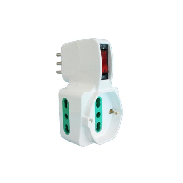 EXTRASTAR ADATTATORE SPINA 10A CON 2 PRESE 10A/16A+SCHUKO