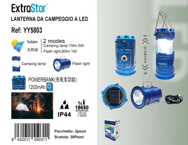 EXTRASTAR LANTERNA DA CAMPEGGIO A LED