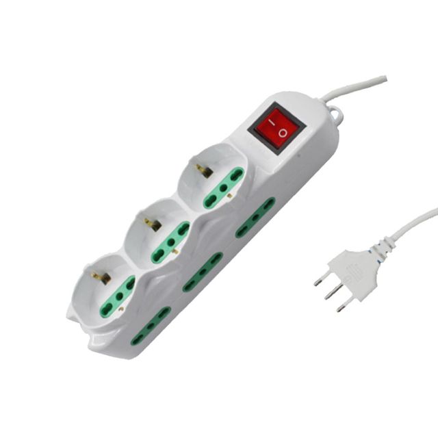 EXTRASTAR MULTIPRESA 6POS.10/16A BIPASSO+3 SCHUKO-5M