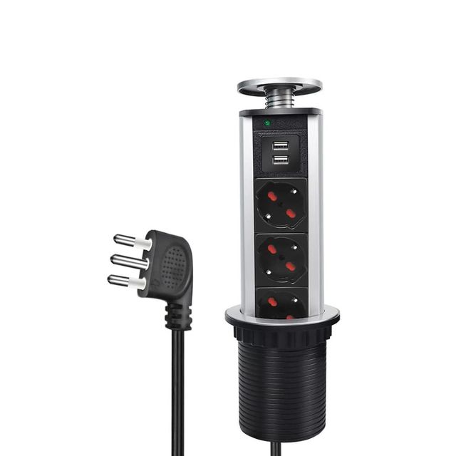 EXTRASTAR MULTIPRESA DA SCRIVANIA 3 POSIZIONE BIPASSO 2 USB 2.1A