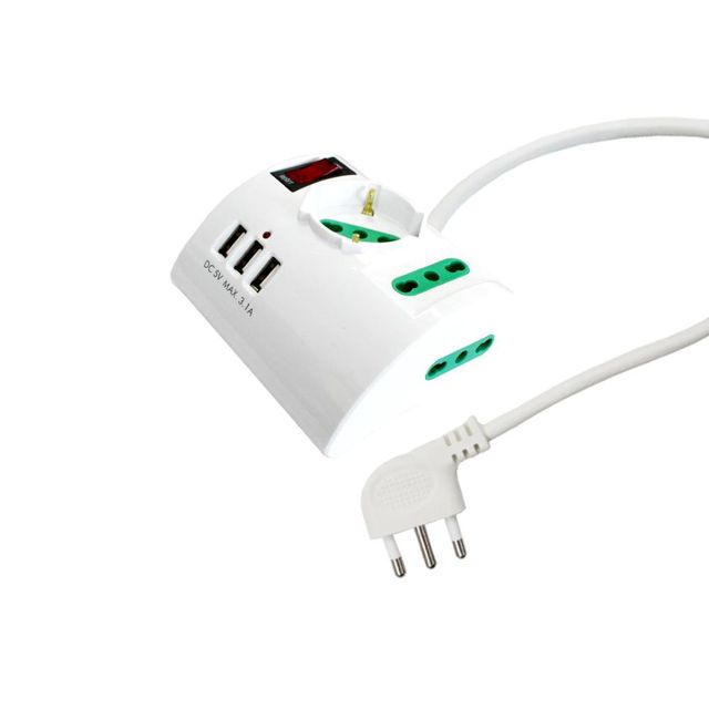 EXTRASTAR MULTIPRESA DA TAVOLO 2 PRESE 10/16A+SCHUKO +3 USB MAX3.1A