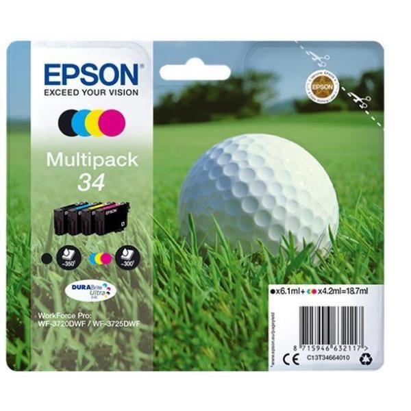 Epson 34 Multipack - Confezione da 4 - nero, giallo, ciano, magenta - originale…