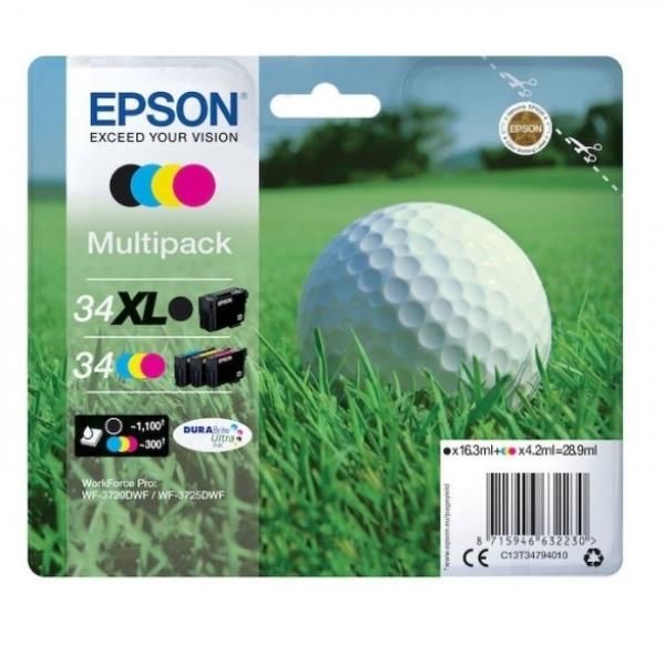 Epson 34XL - Confezione da 4 - XL - nero, giallo, ciano, magenta - originale - …