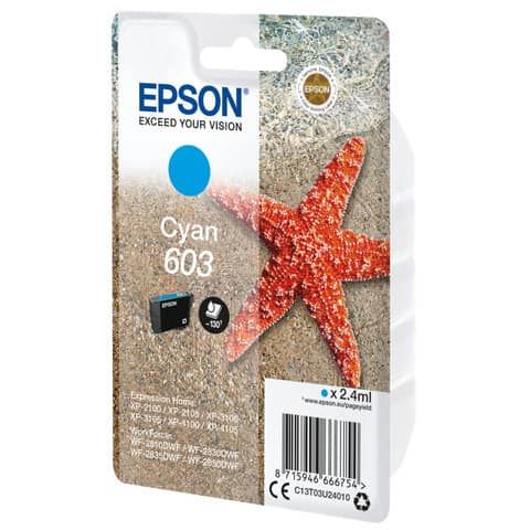 Epson 603 - 2.4 ml - ciano - originale - blister con radiofrequenza / allarme a…