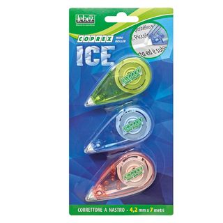 Correttore a nastro Mini roller - 4,2mm x 7mt - versione Ice - Lebez - conf. 3 …