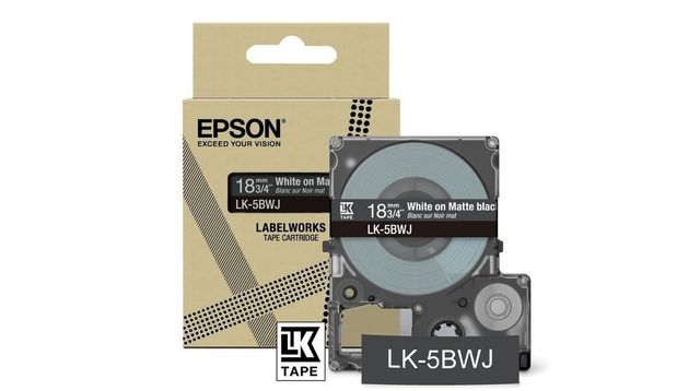 Epson LabelWorks LK-5LBJ - Black on matte blue - Rotolo (1,8 cm x 8 m) 1 casset…