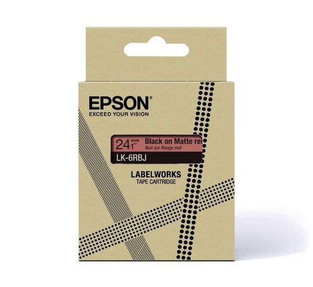 Epson LabelWorks LK-5RBJ - Black on matte red - Rotolo (1,8 cm x 8 m) 1 cassett…