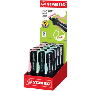 Evidenziatore Green Boss - colori assortiti pastel - Stabilo - expo 15 pezzi