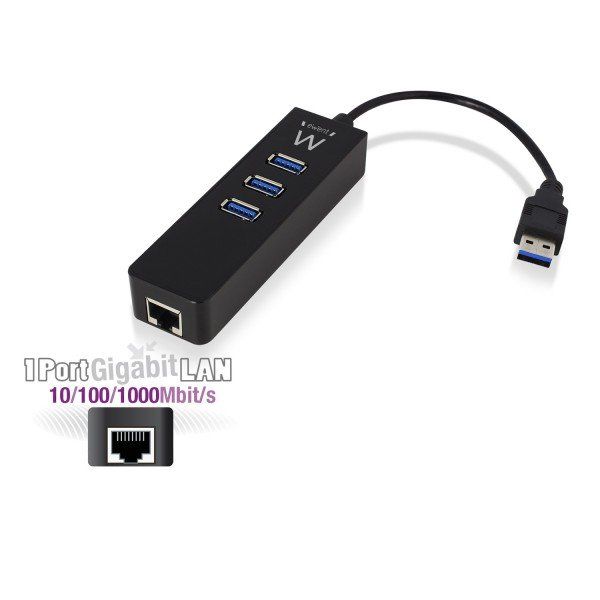 Ewent EW1140 hub di interfaccia USB 3.2 Gen 1 (3.1 Gen 1) Type-A 5000 Mbit/s Ne…