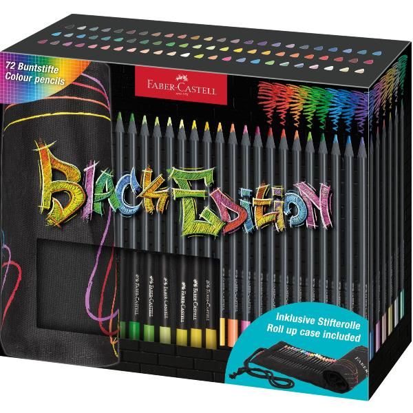FABER CASTELL BLACK EDITION ROTOLO DI PASTELLI MINA 3.3 mm COLORI ASSORTITI CON…