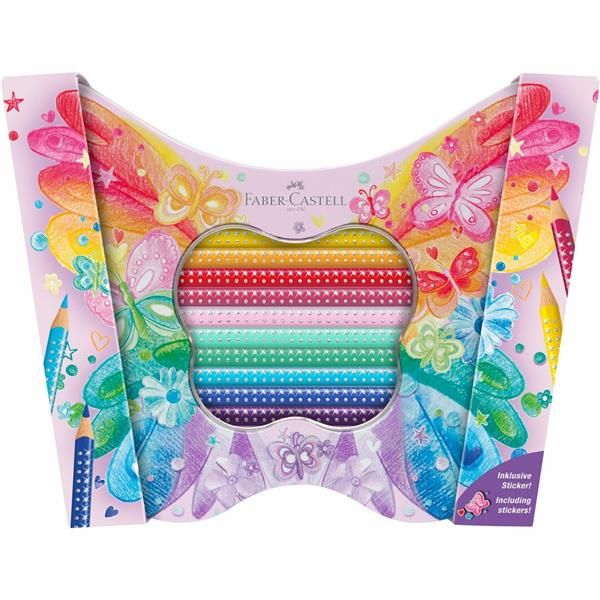 FABER CASTELL PENNARELLI IN SCATOLA DI LATTA FARFALLA COLORI ASSORTITI CONF 20 …