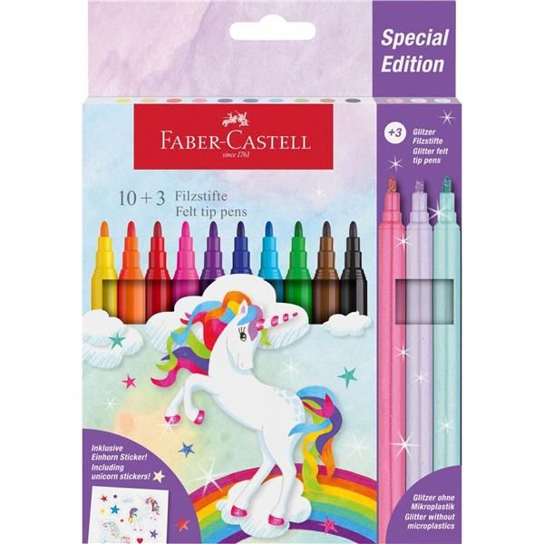 FABER CASTELL SPECIA EDITION PENNARELLI UNICORN CON STICKERS COLORI ASSORTIT CO…