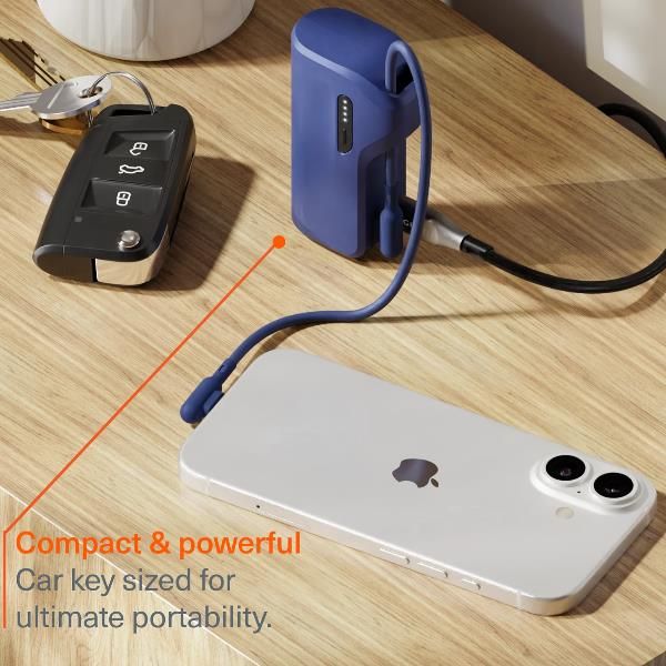 Cygnett Battery bank Thumboost 5K Powerbank con cavo integrato (BLU)