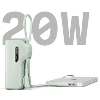 Cygnett Battery bank Thumboost 5K Powerbank con cavo integrato (menta)