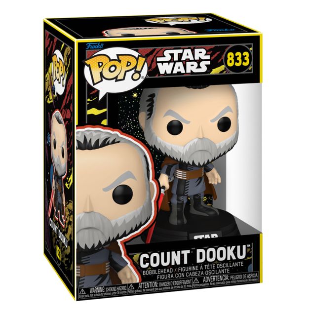 FUNKO POP STAR WARS - VINYL FIGURE 833 COUNT DOOKU (RETRO) 9CM