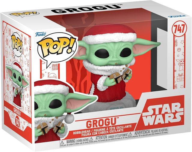 FUNKO POP STAR WARS: HOLIDAY - THE MANDALORIAN - VINYL FIGURE 747 GROGU W/COOKI…