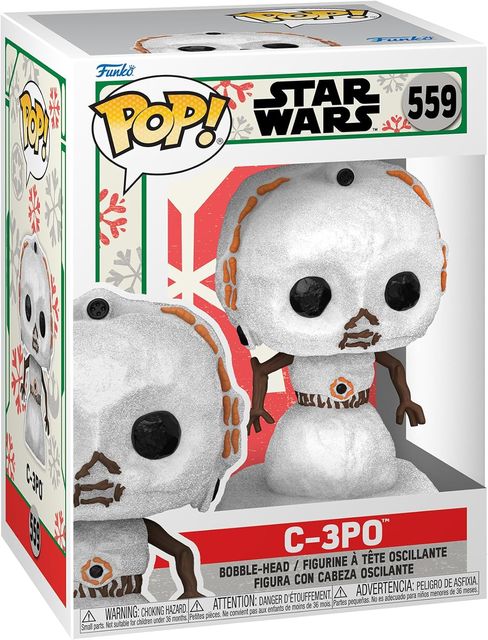 FUNKO POP STAR WARS: HOLIDAY - VINYL FIGURE 559 C-3PO SNOWMAN 9CM*